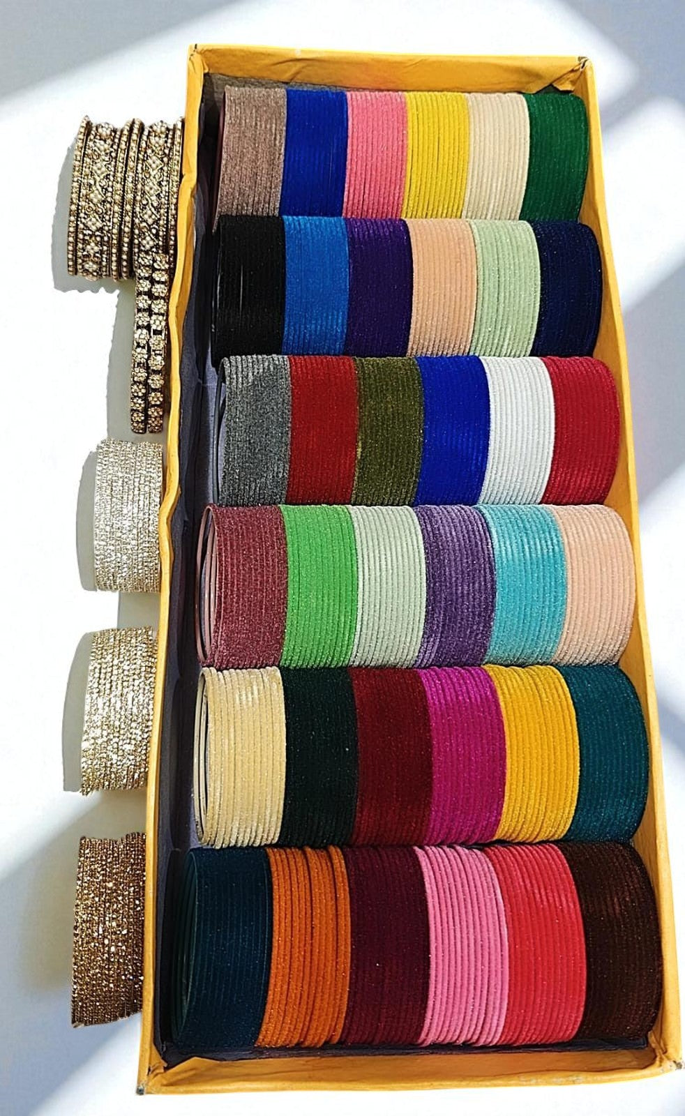 DELUX COMBO Bangle Box Kundan, AD, Pearl & Metal Bangles | Indian Jewelry Set