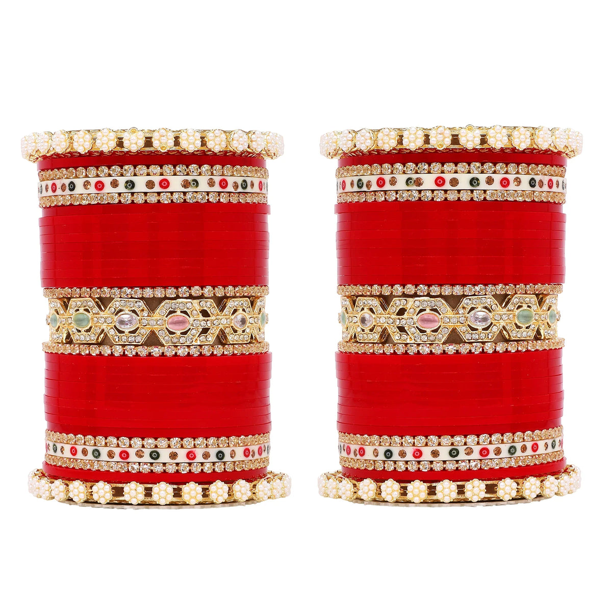 Bridal Chura with Pastel Colours & Kada | Punjabi Wedding Bangles Set