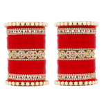 Bridal Chura with Pastel Colours & Kada | Punjabi Wedding Bangles Set