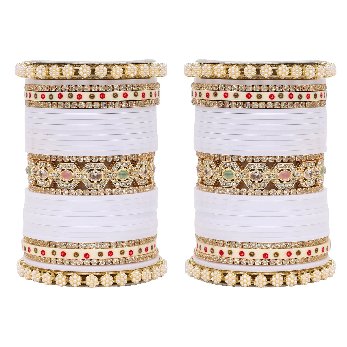 Bridal Chura with Pastel Colours & Kada | Punjabi Wedding Bangles Set