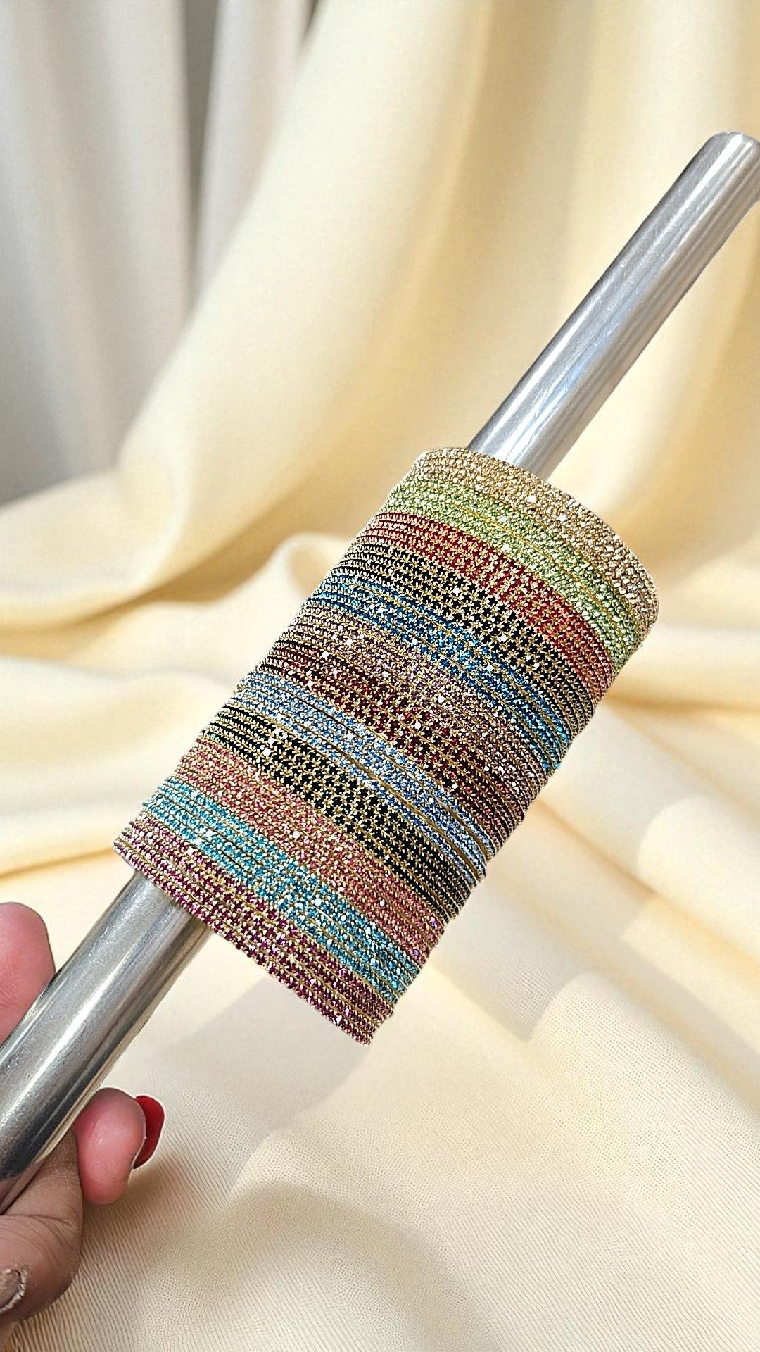 Fitting Stone Bangles Set Elegant & Snug Fit Design