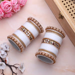 Bridal Chura with Pastel Colours & Kundan Elephant Kada | Punjabi Wedding Bangles Set | Indian Bridal Jewelry