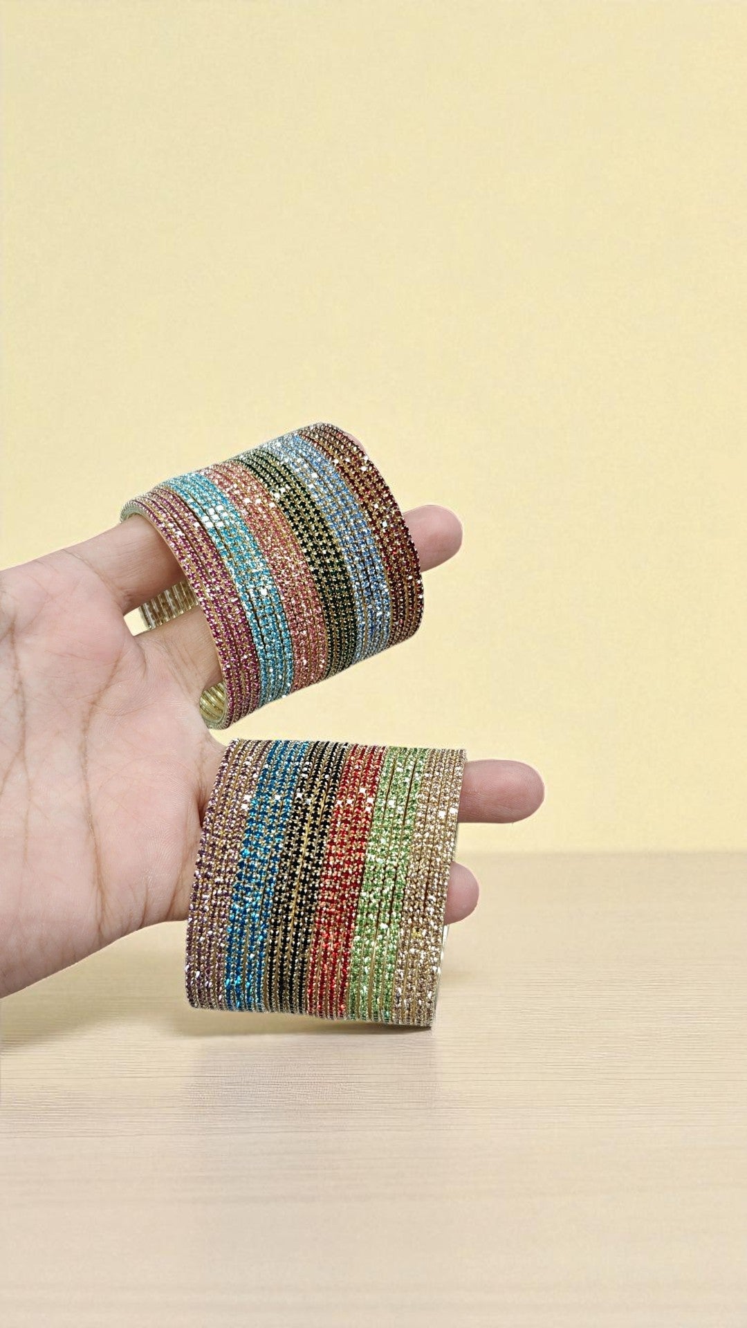 Fitting Stone Bangles Set Elegant & Snug Fit Design