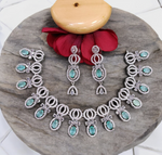 Bollywood Inspired AD Necklace CZ Earring Set, CZ Earrings, AD Necklace, Bridal AD Jewelry, CZ Jewelry Set, Wedding AD Jewelry