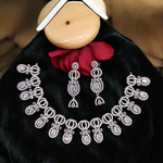 Bollywood Inspired AD Necklace CZ Earring Set, CZ Earrings, AD Necklace, Bridal AD Jewelry, CZ Jewelry Set, Wedding AD Jewelry