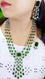 Indian Handmade CZ Bridal Necklace Earrings, Bollywood AD Jewelry Set, Indian AD Jewelry, Wedding CZ Necklace. CZ Earring, Pakistani AD Jewelry