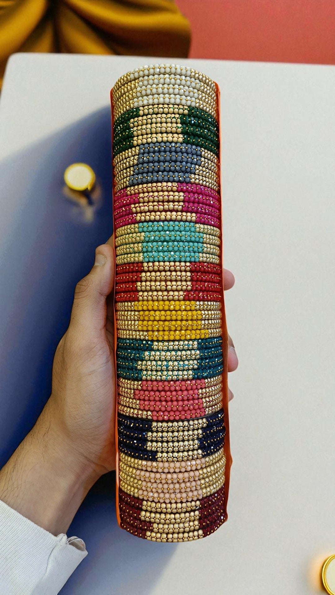 Combo Pack of 12 Glassy Metal Bangles Traditional Meets Trendy