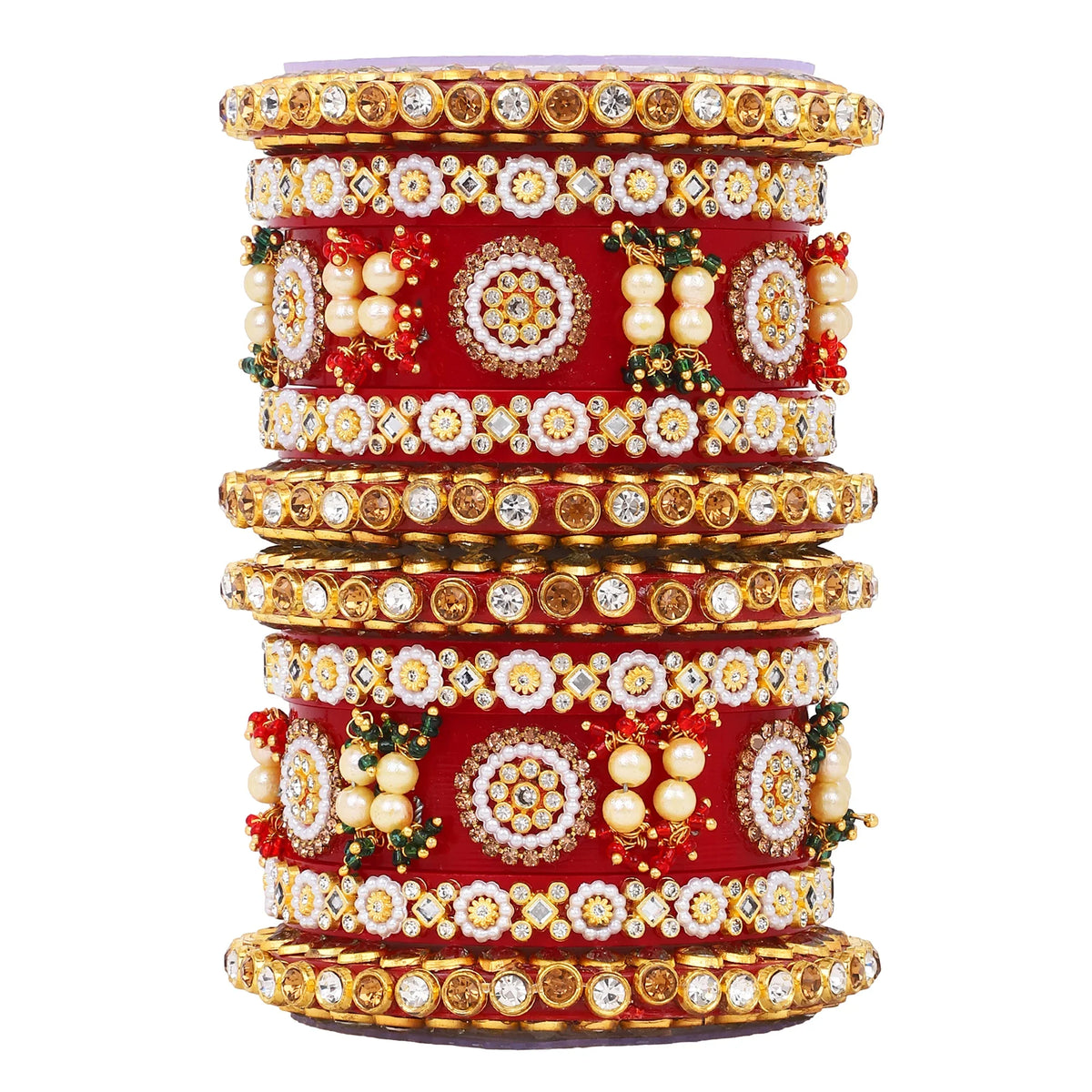 Rajwadi Chura with Pearl Kada | Royal Bridal Bangles Set