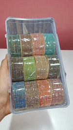 Fitting Stone Bangles with Metal Base Elegant Traditional Wristwear