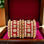 Rajwadi Chura with Pearl Kada | Royal Bridal Bangles Set