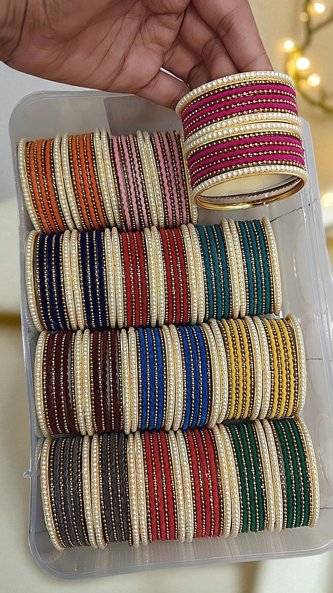 Zig Zag Moti Combo Elegant Pearl Bangles Set for Traditional Wear