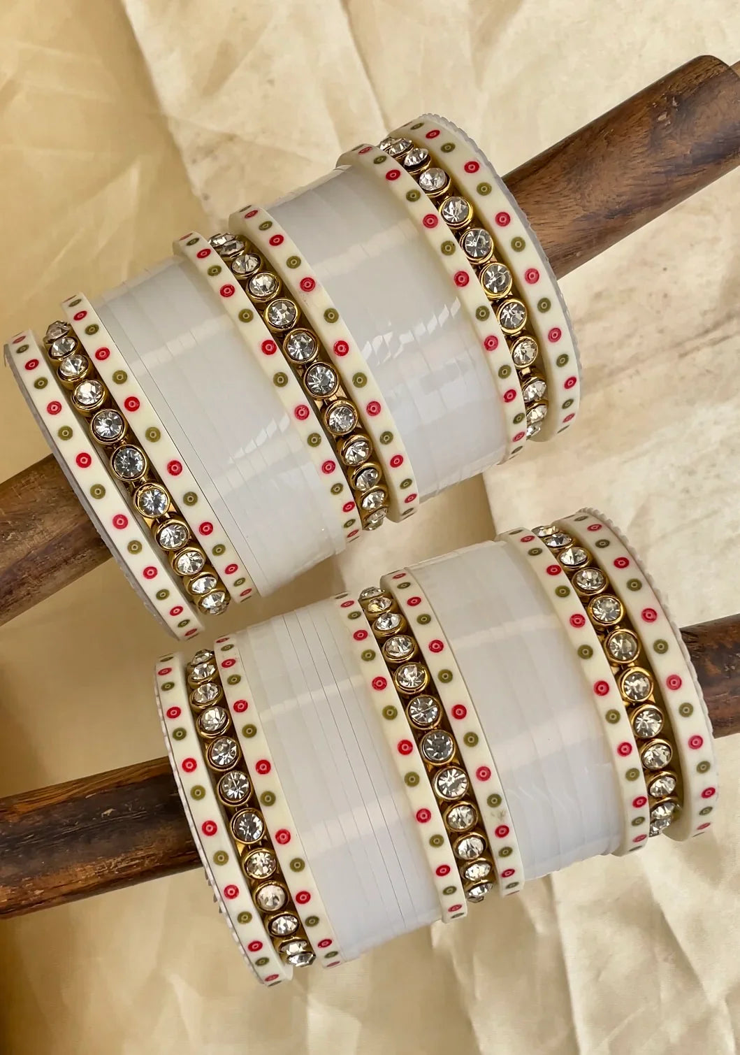 Traditional Bridal Chura with Stone Kada | Punjabi Wedding Bangles Set | Indian Bridal Jewelry