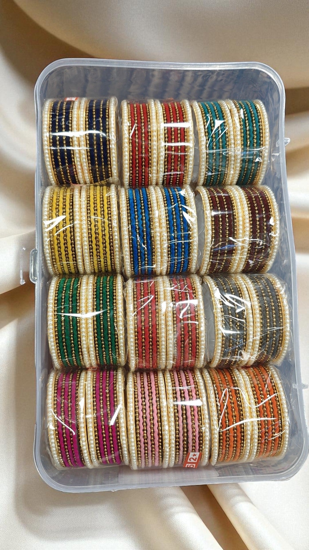 Zig Zag Moti Combo Elegant Pearl Bangles Set for Traditional Wear