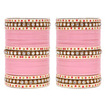 Traditional Bridal Chura with Stone Kada | Punjabi Wedding Bangles Set | Indian Bridal Jewelry