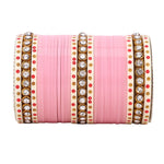 Traditional Bridal Chura with Stone Kada | Punjabi Wedding Bangles Set | Indian Bridal Jewelry