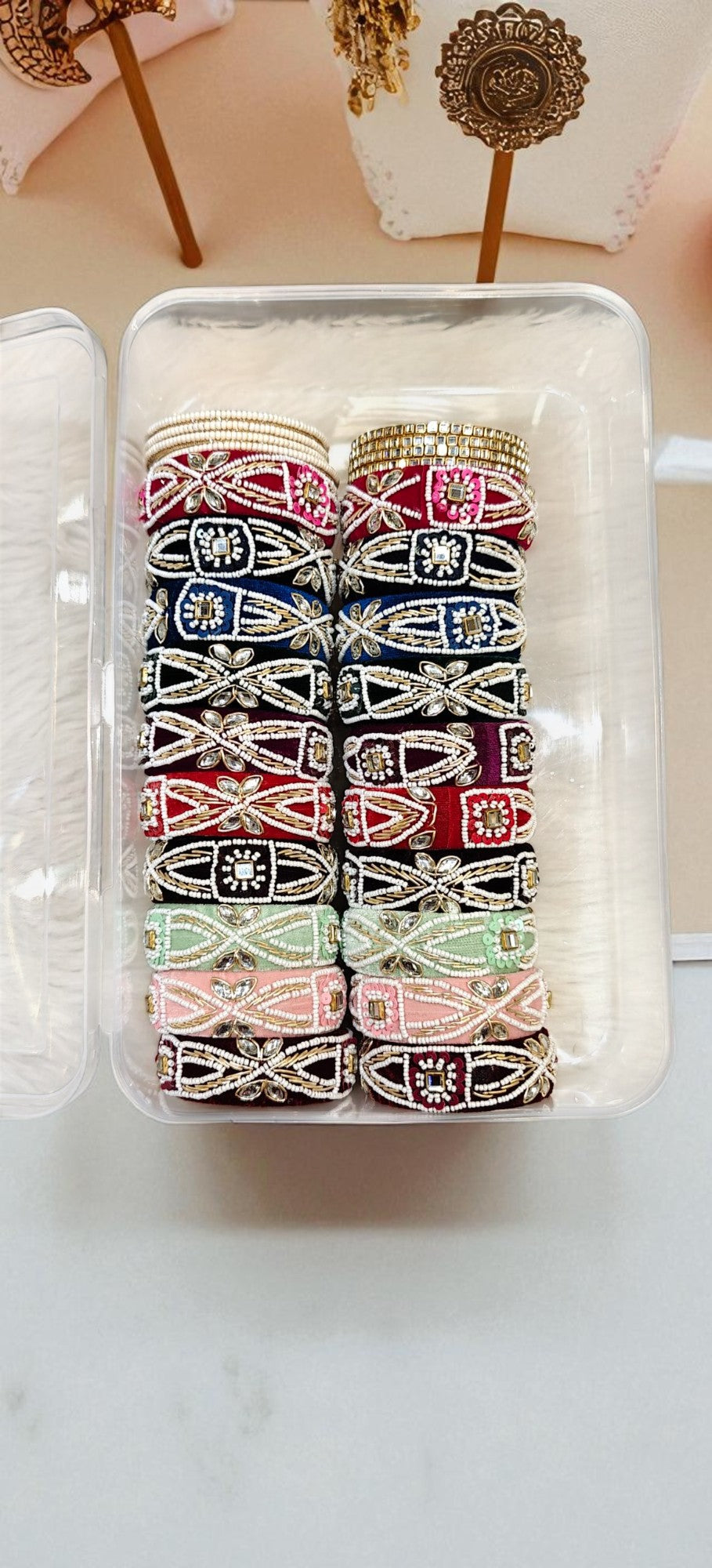 Ethnic Velvet Moti Kada Combo BoxFestive Collection