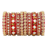 Rajwadi Chura with Pearl Kada | Traditional Indian Bridal Bangles Royal Wedding Bangles Set