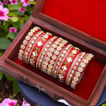 Rajwadi Chura with Pearl Kada | Traditional Indian Bridal Bangles Royal Wedding Bangles Set