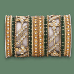 Golden Dotted & Stone Bangle Set | Traditional Party Wear Bangles