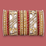 Golden Dotted & Stone Bangle Set | Traditional Party Wear Bangles