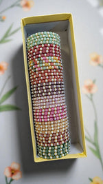 10 Set Plastic Bangles Combo Box Colorful Traditional Stackable Bangles for Women & Girls