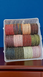 Rain drop Flower Glass Bangles Combo Box Traditional Handmade Bangles 12 Colours