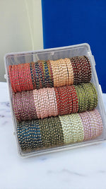 Flower Glass Bangles Combo Box Traditional Handmade Bangle 12 COLOURS