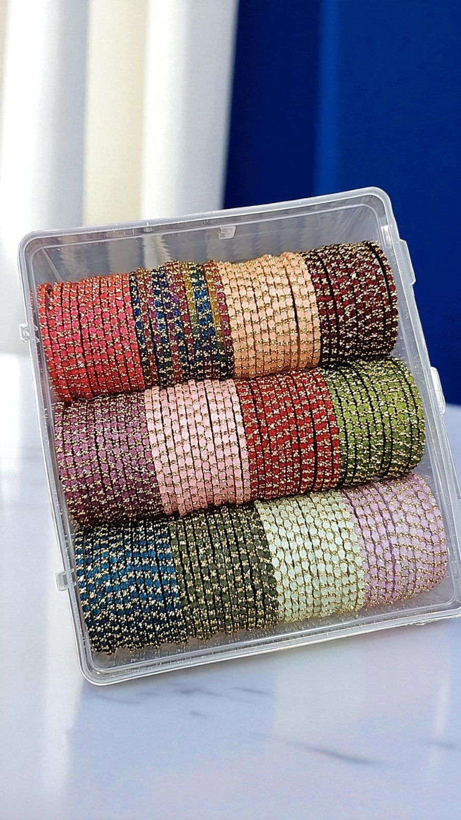 Flower Glass Bangles Combo Box Traditional Handmade Bangle 12 COLOURS