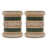 Traditional Bridal Bangle Set (Plus Size) | Golden Ethnic Wedding Jewelry