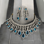 AD Necklace CZ Earrings Pakistani Jewelry Set, Pakistani AD Jewelry, Indian Bridal Jewelry, Bollywood AD Earrigns, Bridal Necklace Set