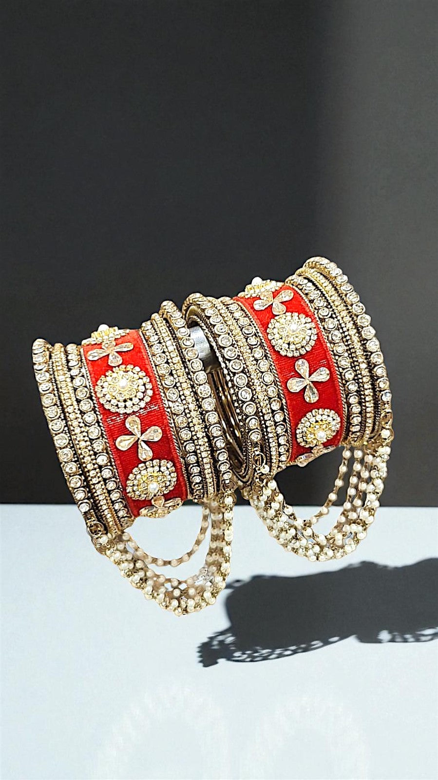 Royal Velvet Stone Jewelry Set with Matching Joint Jhumar Bangles – Bridal & Festive Elegance