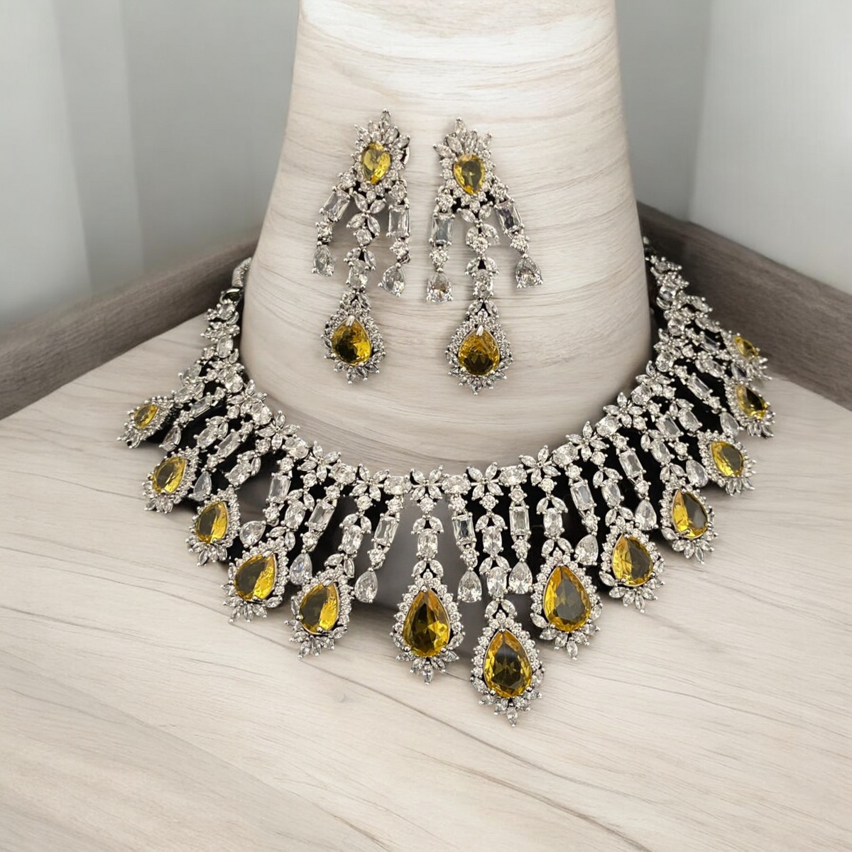 AD Necklace CZ Earrings Pakistani Jewelry Set, Pakistani AD Jewelry, Indian Bridal Jewelry, Bollywood AD Earrigns, Bridal Necklace Set