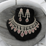 AD Necklace CZ Earrings Pakistani Jewelry Set, Pakistani AD Jewelry, Indian Bridal Jewelry, Bollywood AD Earrigns, Bridal Necklace Set