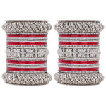 Silver Pacheli Bangle Set | Traditional Ethnic Jewelry for Weddings & Festivals