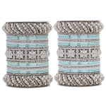 Silver Pacheli Bangle Set | Traditional Ethnic Jewelry for Weddings & Festivals