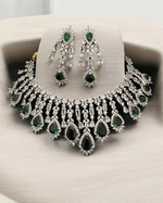 AD Necklace CZ Earrings Pakistani Jewelry Set, Pakistani AD Jewelry, Indian Bridal Jewelry, Bollywood AD Earrigns, Bridal Necklace Set