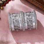 Silver Bridal Bangle Set | Elegant Wedding Jewelry for Brides