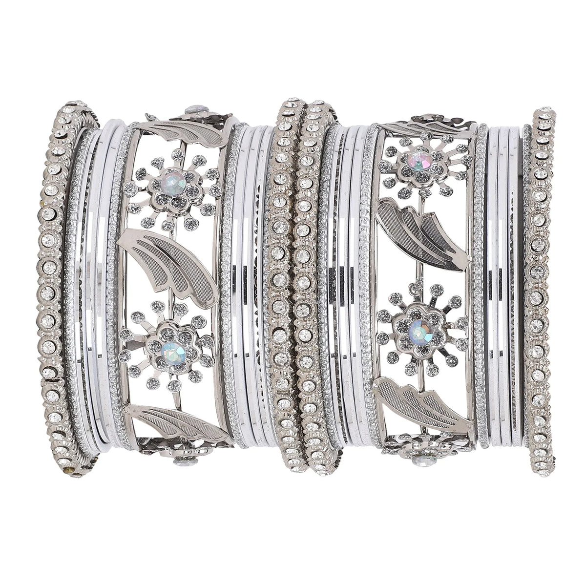 Silver Bridal Bangle Set | Elegant Wedding Jewelry for Brides