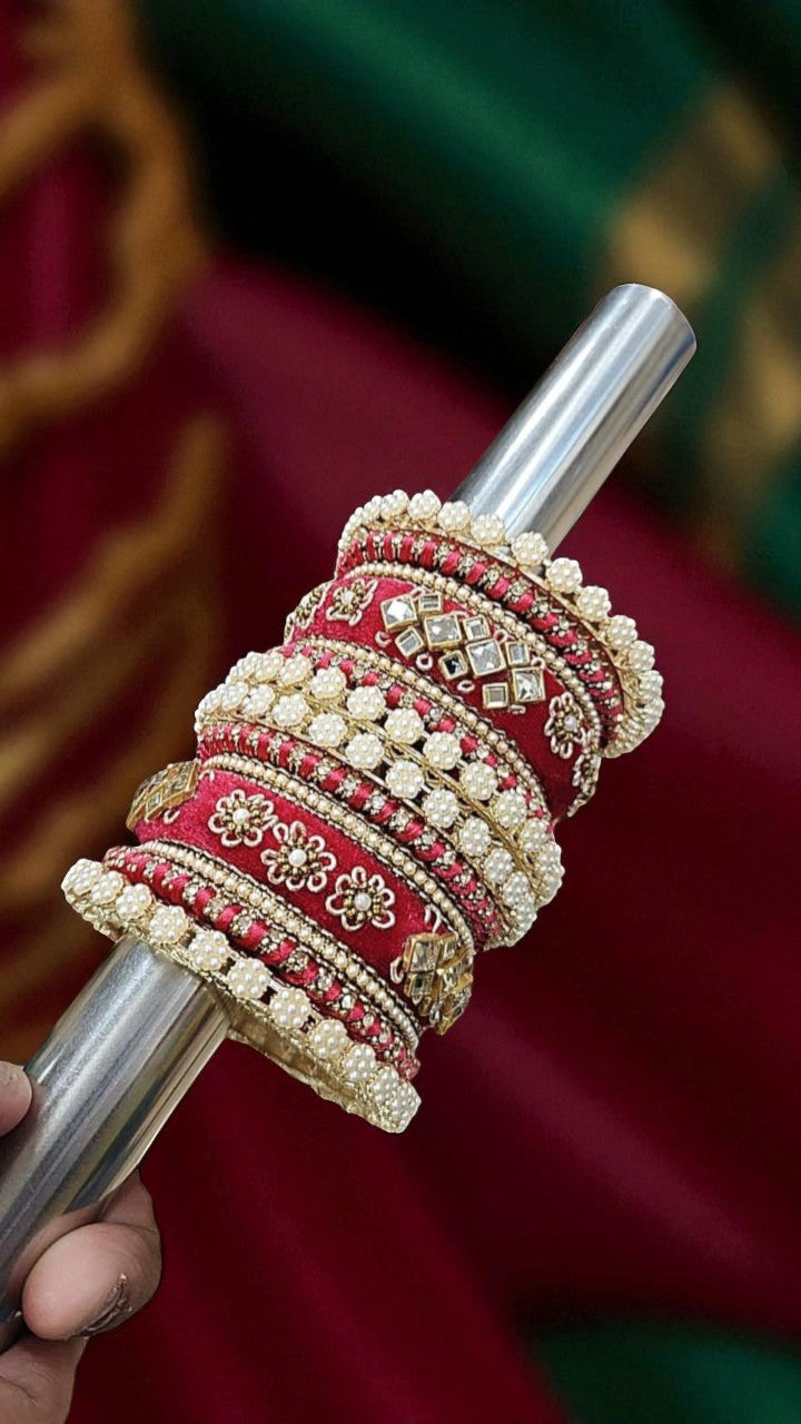 Touch of Royalty Velvet Bangles Set Elegant Bridal & Festive Wear