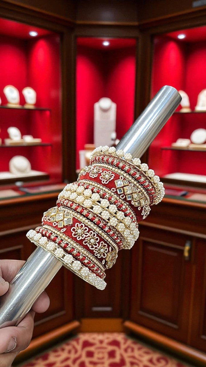 Touch of Royalty Velvet Bangles Set Elegant Bridal & Festive Wear