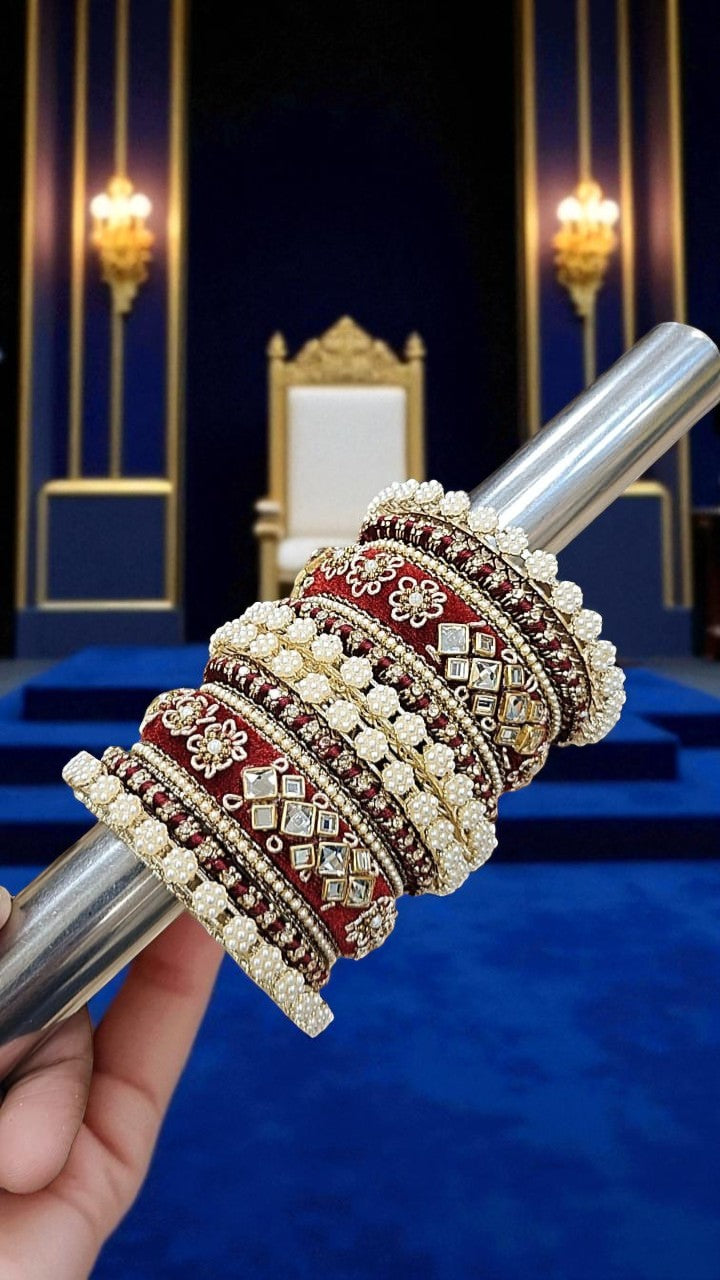 Touch of Royalty Velvet Bangles Set Elegant Bridal & Festive Wear