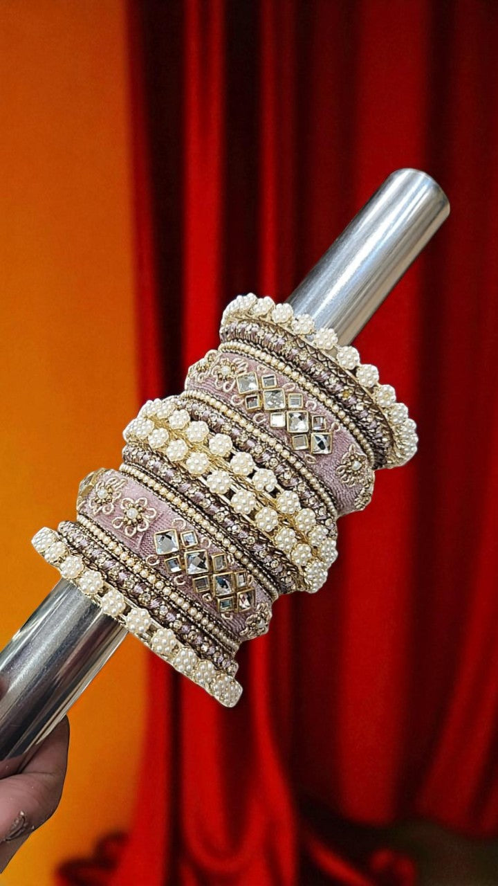 Touch of Royalty Velvet Bangles Set Elegant Bridal & Festive Wear
