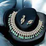 Indian CZ Choker Earrings Bridal Jewellery Set, Indian AD Choker, CZ earrings Set, Wedding AD Jewelry, Pakistani Jewelry Set