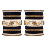 Bridal Velvet Bangle Set with Elegant Stone Work