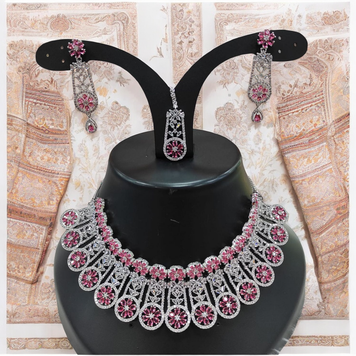 Kundan Indian Wedding Necklace Earrings Maangtika Set, Pearl Indian Necklace, Pearl Pakistani Earrings, Necklace Kundan Earring, Bridal pearl Jewelry