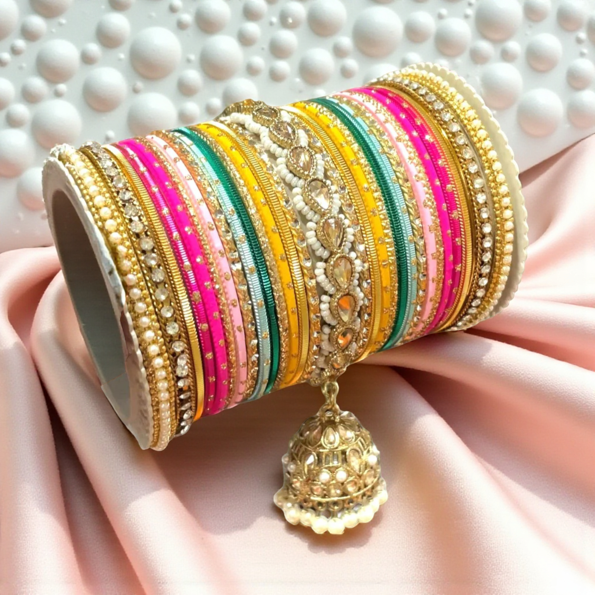 Multi Jhumki Style Bangle Set for Both Hands – Traditional Bridal Jewelry