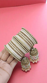 Beautiful Crystal Jhumar Bridal Bangle Set Elegant Traditional Wedding Jewelry
