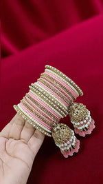 Beautiful Crystal Jhumar Bridal Bangle Set Elegant Traditional Wedding Jewelry