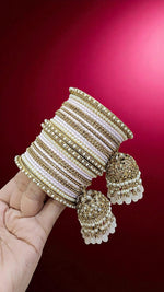 Beautiful Crystal Jhumar Bridal Bangle Set Elegant Traditional Wedding Jewelry