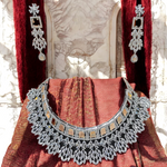 American Diamond Choker Necklace Bollywood Jewellery Set, Bollywood AD Jewellery, CZ Choker Earrings, Indian AD Choker, Pakistani Jewelry Set